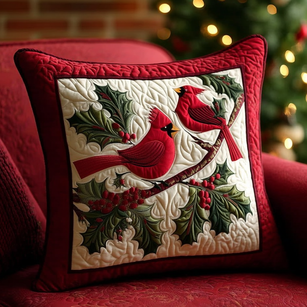Crimson Cardinals Quilted Pillow Case VTQ-Myprintsy