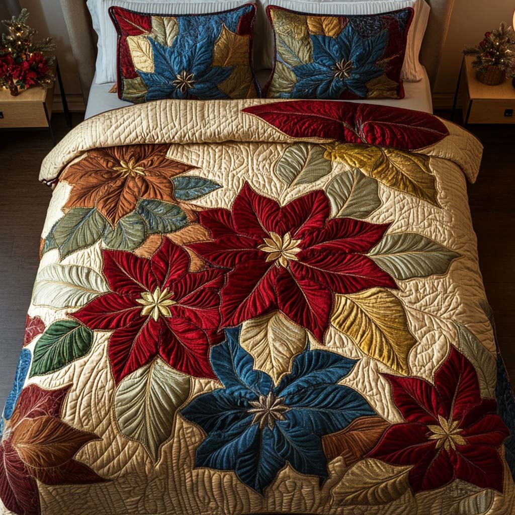 Crimson Dreams -Piece Quilted Bedding Set VTQ-Myprintsy