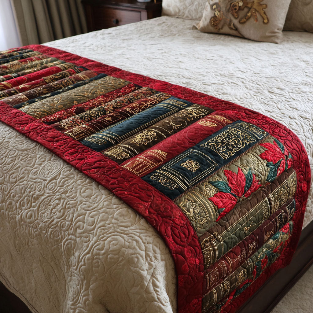Crimson Library Quilted Bed Runner VTQ-Myprintsy