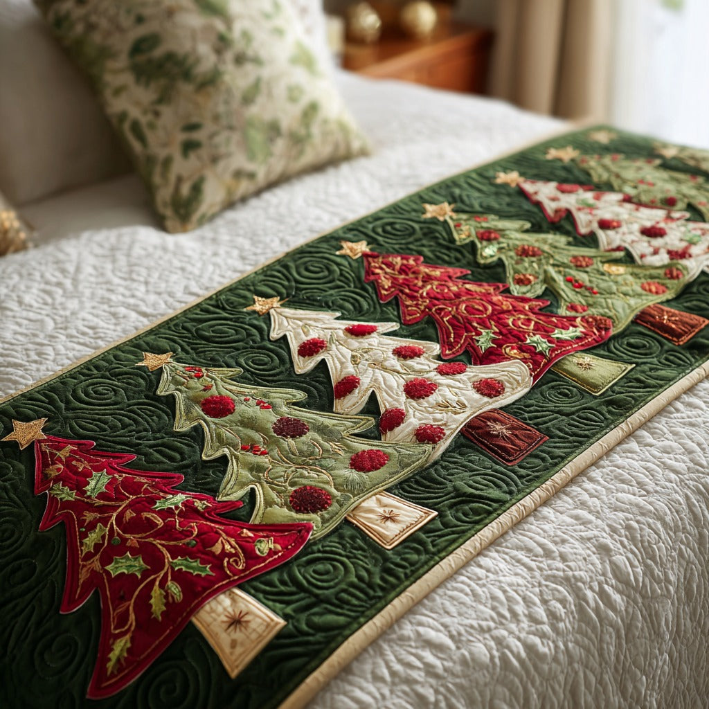 Crimson Pines Quilted Bed Runner VTQ-Myprintsy