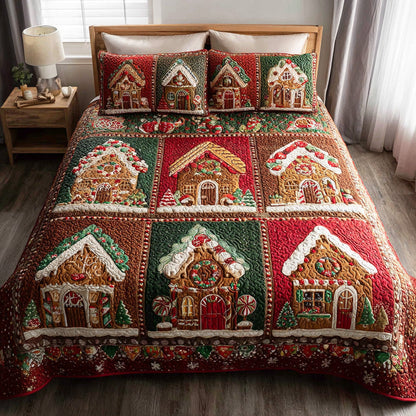 Crisp Cookie Christmas -Piece Quilted Bedding Set VTQ-Myprintsy