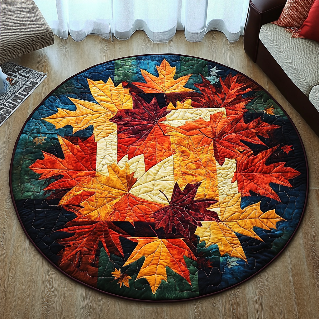 Crisp Fall Quilted Round Mat VTQ-Myprintsy