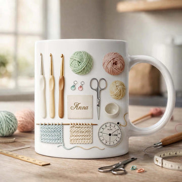 Crochet Is My Therapy - Personalized Coffee Mug - Gift for Mom or Grandma, Handmade Lover Keepsake-Myprintsy