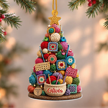 Crochet Love Joy - Personalized Acrylic Ornament-Myprintsy