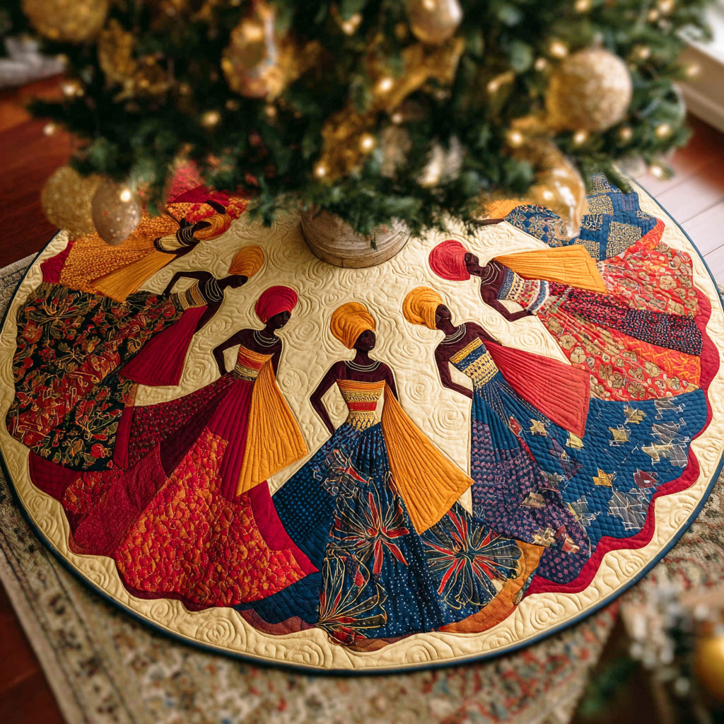 Crowned Essence Christmas Quilted Tree Skirt TD-Myprintsy