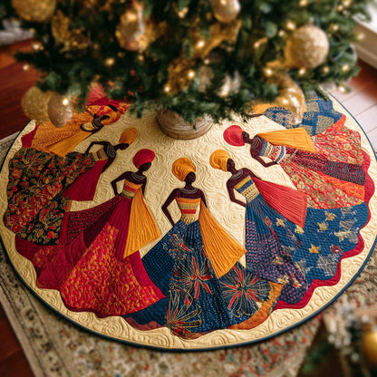 Crowned Essence Christmas Quilted Tree Skirt TD-Myprintsy