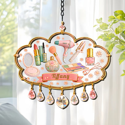 Custom Beauty Room Decor, Gifts for Makeup Artists & Lovers - Personalized Window Hanging Suncatcher Ornament-Myprintsy