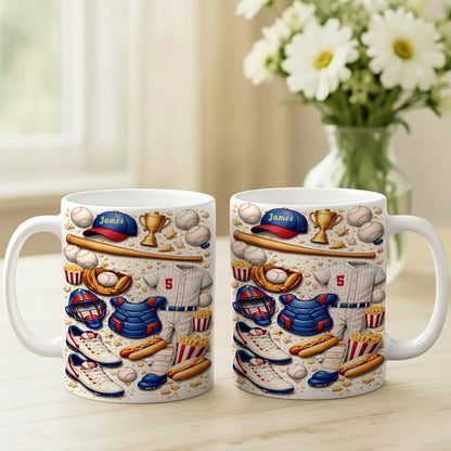 Custom Game Day Sports Coffee Cup, Gifts for Baseball Players & Fans - Personalized White Mug-Myprintsy