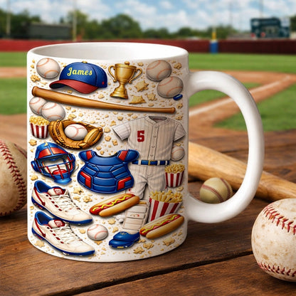 Custom Game Day Sports Coffee Cup, Gifts for Baseball Players & Fans - Personalized White Mug-Myprintsy