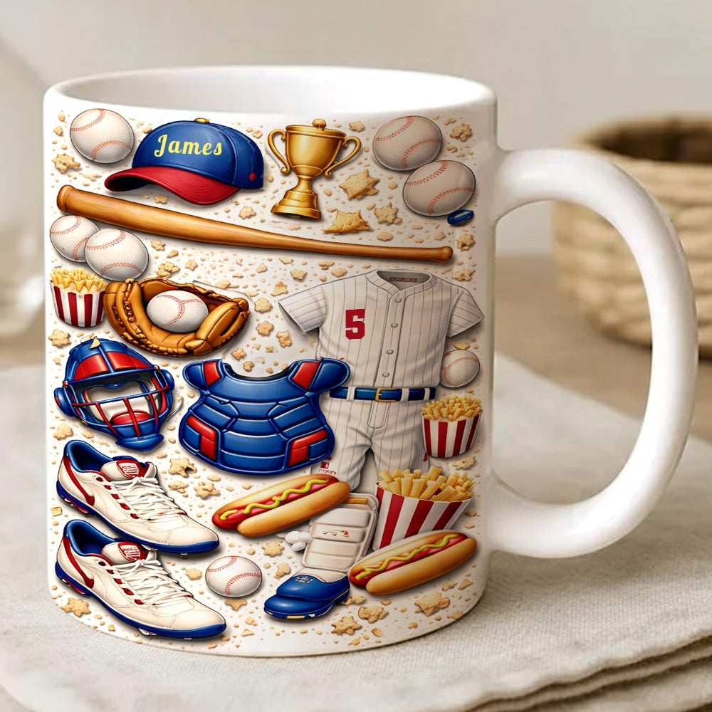 Custom Game Day Sports Coffee Cup, Gifts for Baseball Players & Fans - Personalized White Mug-Myprintsy