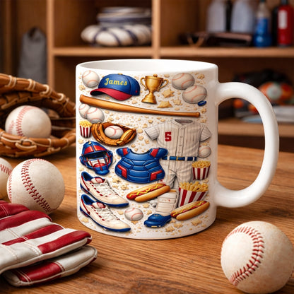 Custom Game Day Sports Coffee Cup, Gifts for Baseball Players & Fans - Personalized White Mug-Myprintsy