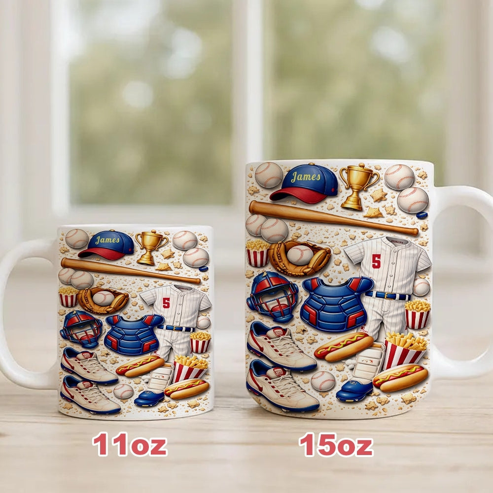 Custom Game Day Sports Coffee Cup, Gifts for Baseball Players & Fans - Personalized White Mug-Myprintsy