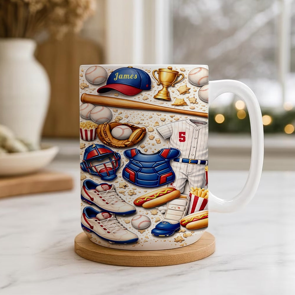 Custom Game Day Sports Coffee Cup, Gifts for Baseball Players & Fans - Personalized White Mug-Myprintsy