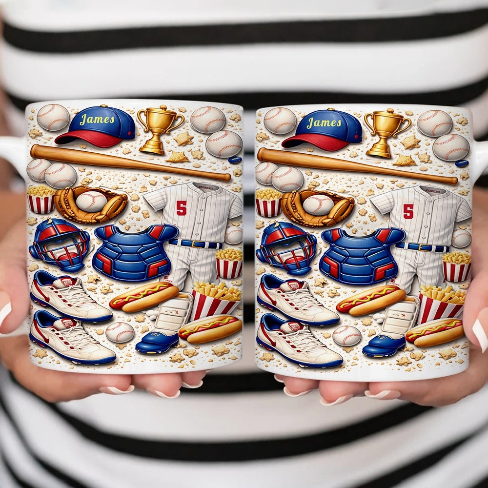 Custom Game Day Sports Coffee Cup, Gifts for Baseball Players & Fans - Personalized White Mug-Myprintsy
