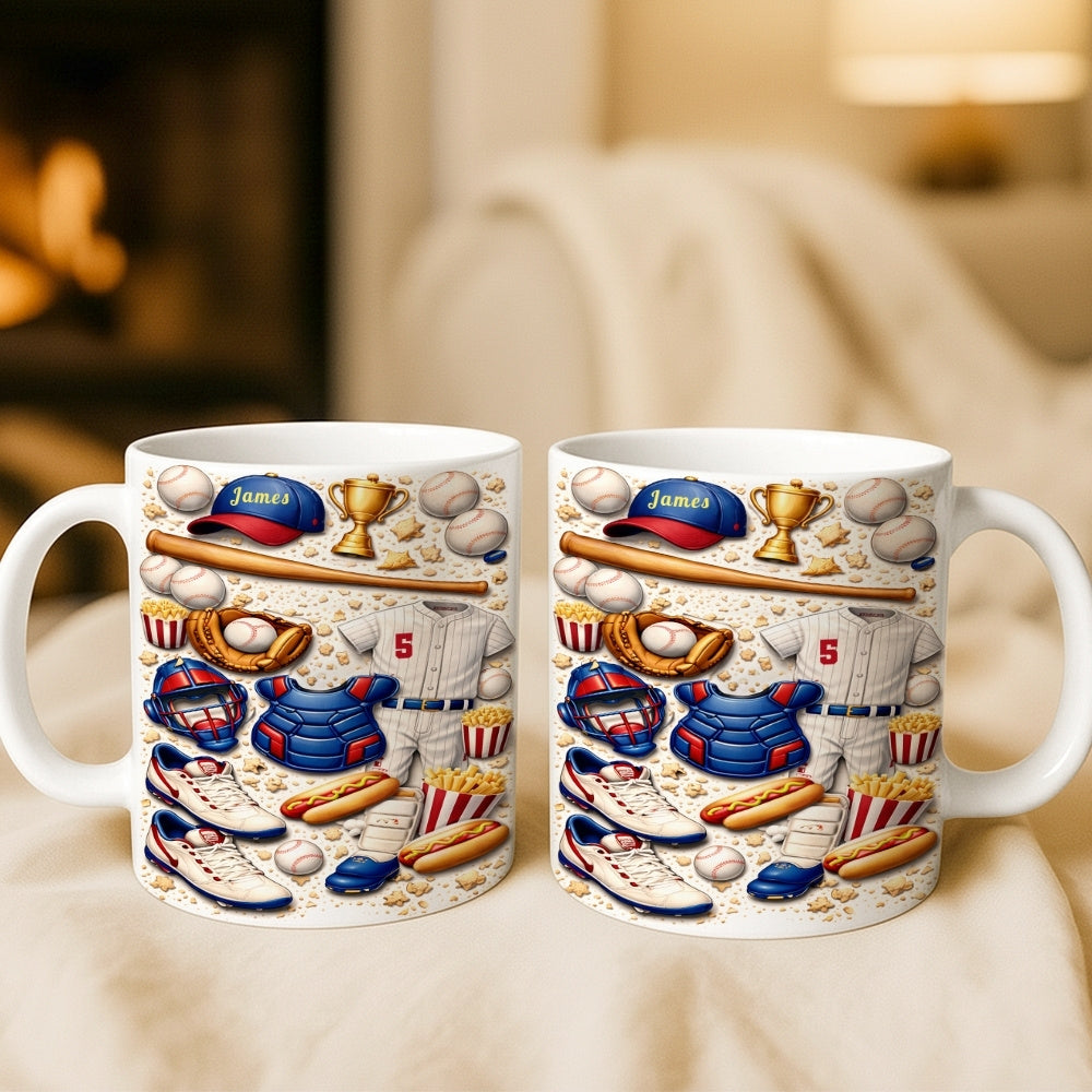 Custom Game Day Sports Coffee Cup, Gifts for Baseball Players & Fans - Personalized White Mug-Myprintsy