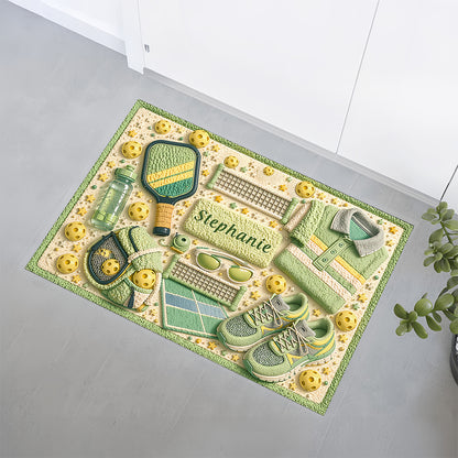 Custom Name Pickleball Themed Rug - Personalized Pickleball Doormat-Myprintsy