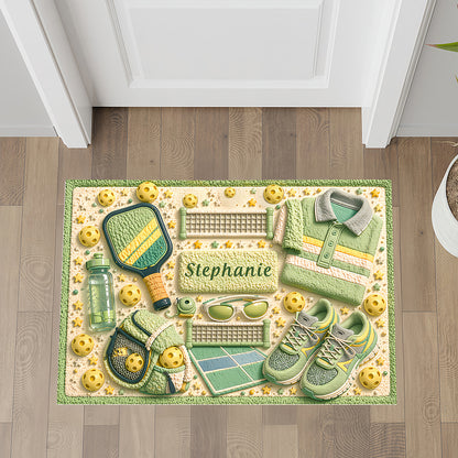 Custom Name Pickleball Themed Rug - Personalized Pickleball Doormat-Myprintsy