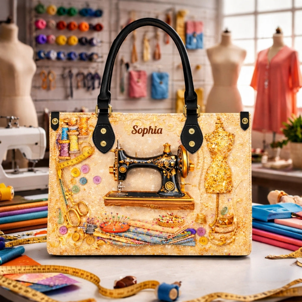 Custom Name Tailor Gift, Fashion Designer - Personalized Sewing Leather Bag & Wallet Set-Myprintsy