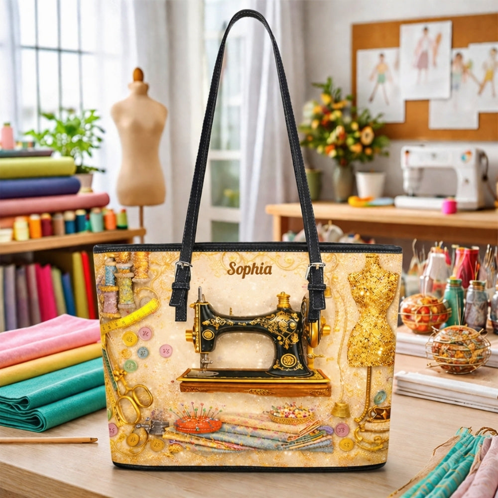 Custom Name Tailor Gift, Fashion Designer - Personalized Sewing Leather Bag & Wallet Set-Myprintsy
