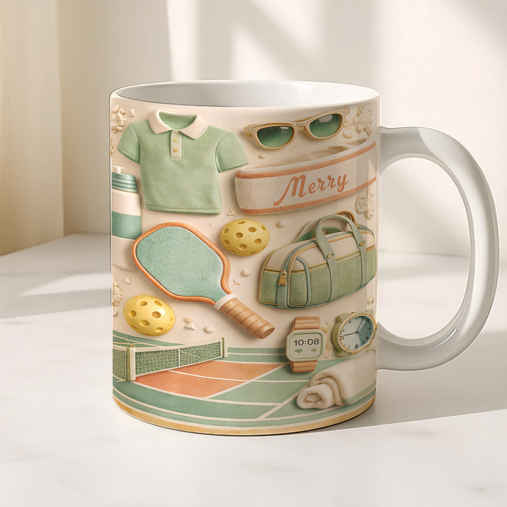 Custom Pastel Gifts for Pickleball Players - Personalized Pickleball White Mug-Myprintsy