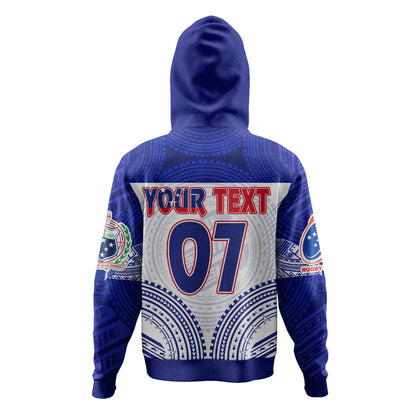 (Custom Personalised) Samoa Rugby Toa Samoa Blue Style Hoodie-Myprintsy