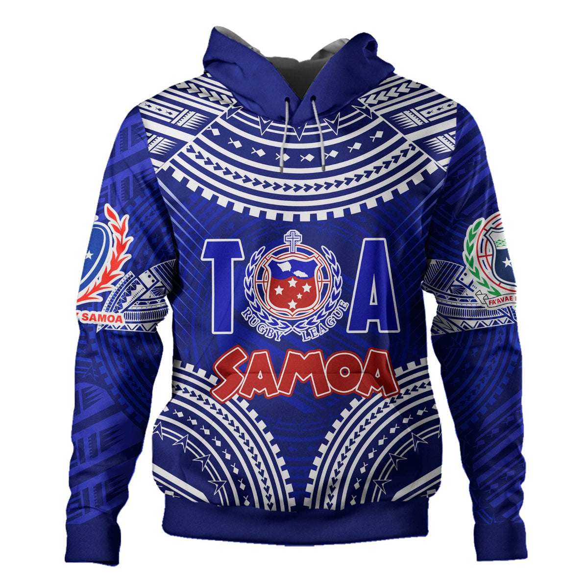 (Custom Personalised) Samoa Rugby Toa Samoa Blue Style Hoodie-Myprintsy
