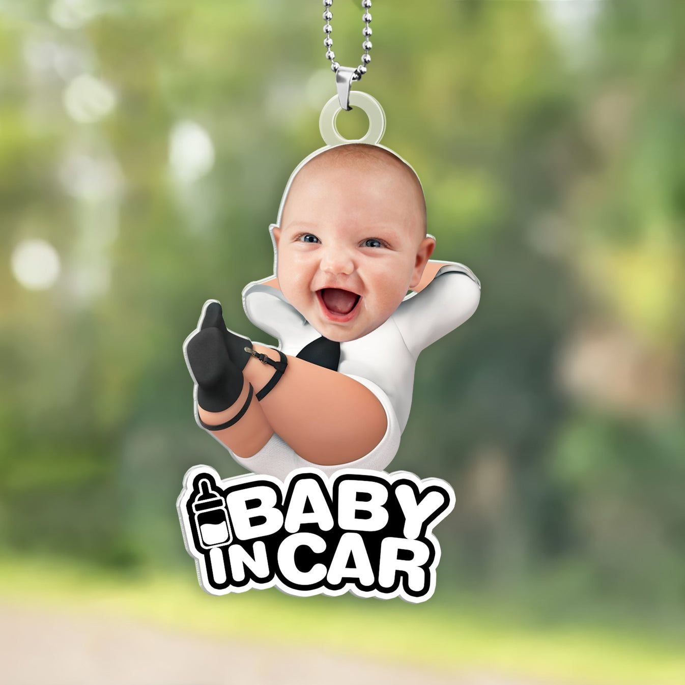 Custom Photo Baby Boss In Car - Personalized Acrylic Car Hanger-Myprintsy