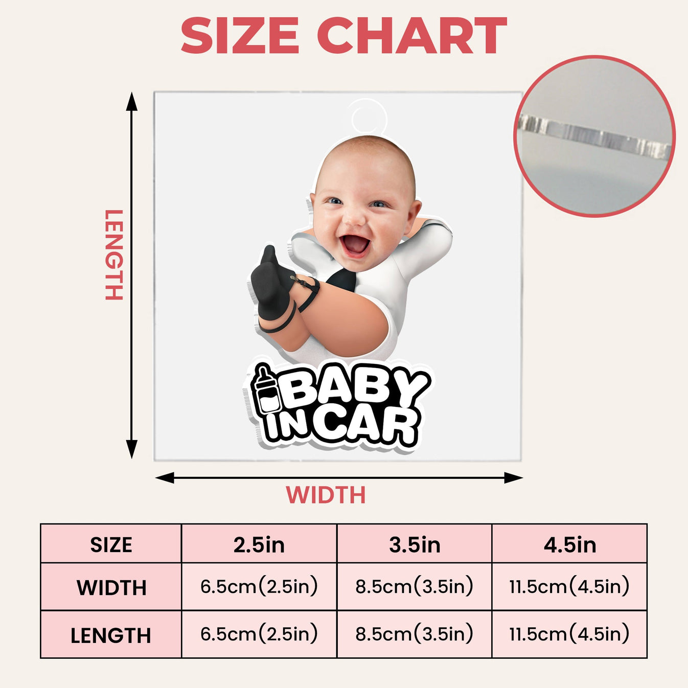 Custom Photo Baby Boss In Car - Personalized Acrylic Car Hanger-Myprintsy