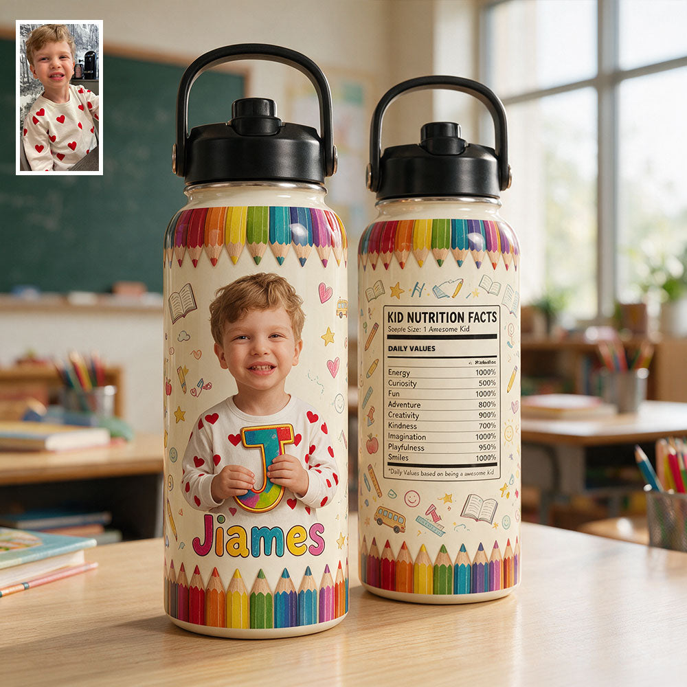 Custom Photo Kid - Personalized Kid Water Bottle-Myprintsy
