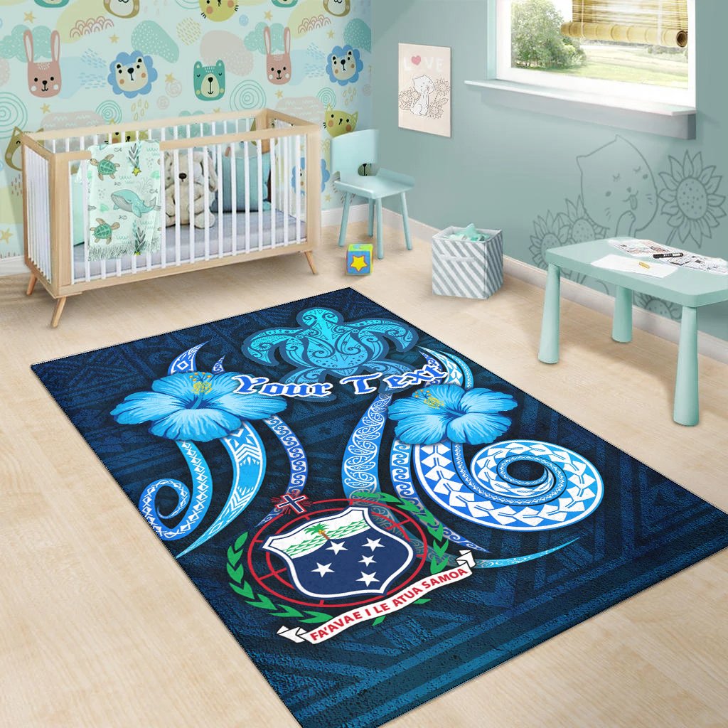 [Custom] Samoa Personalised Area Rug -Turtle and Tribal Tattoo Of Polynesian-Myprintsy
