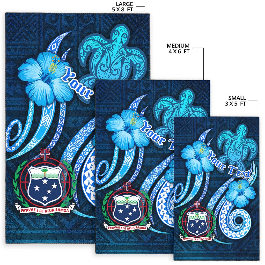 [Custom] Samoa Personalised Area Rug -Turtle and Tribal Tattoo Of Polynesian-Myprintsy