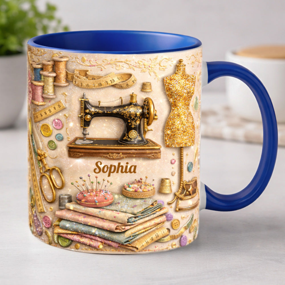 Custom Vintage Dressmaker - Personalized Sewing Accent Mug-Myprintsy