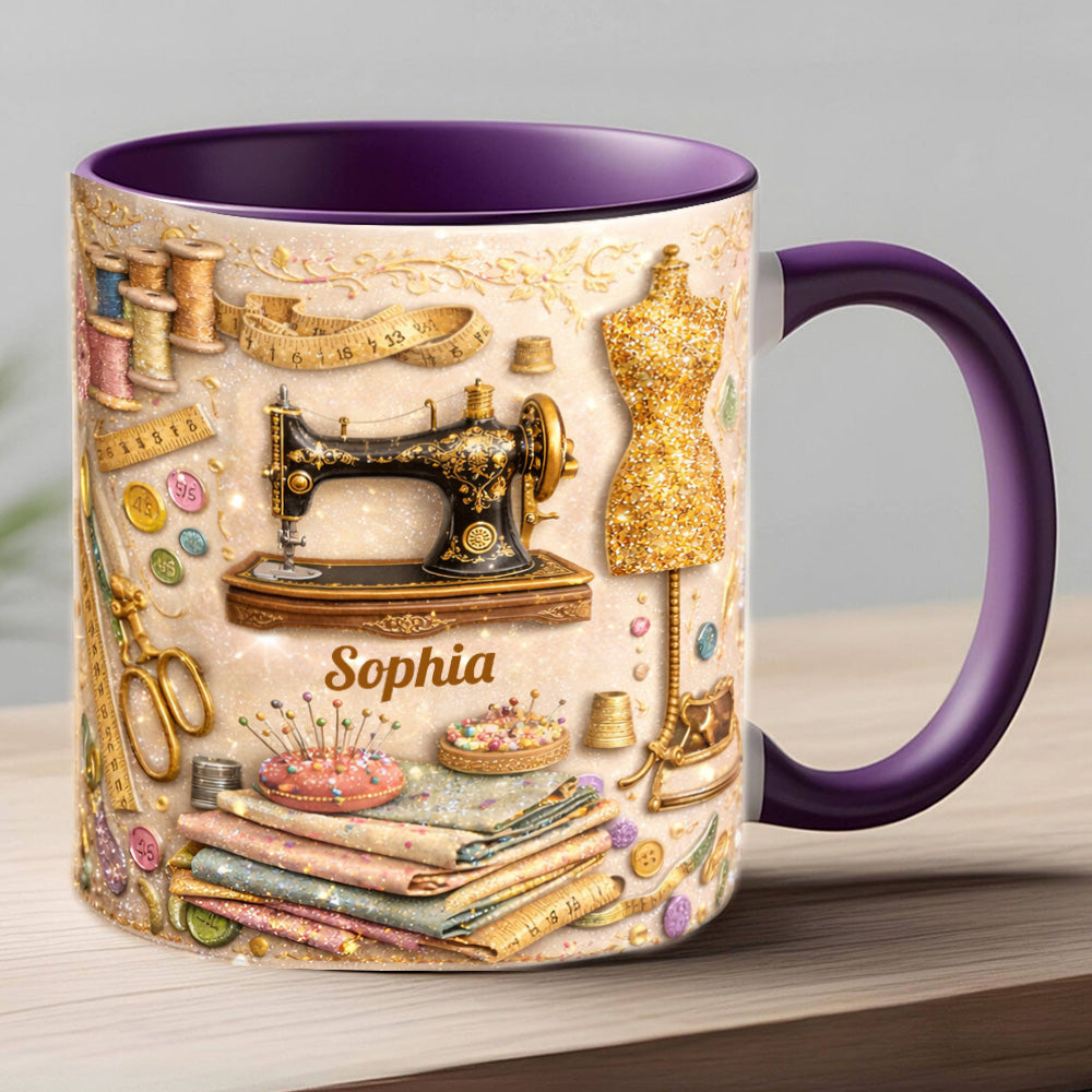 Custom Vintage Dressmaker - Personalized Sewing Accent Mug-Myprintsy