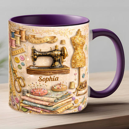 Custom Vintage Dressmaker - Personalized Sewing Accent Mug-Myprintsy