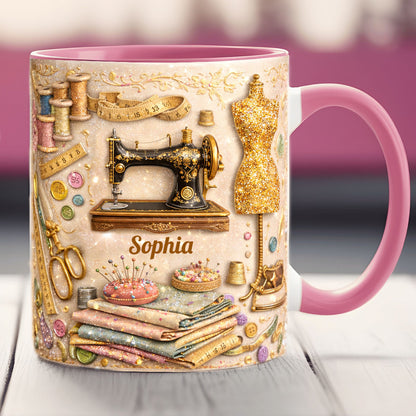 Custom Vintage Dressmaker - Personalized Sewing Accent Mug-Myprintsy