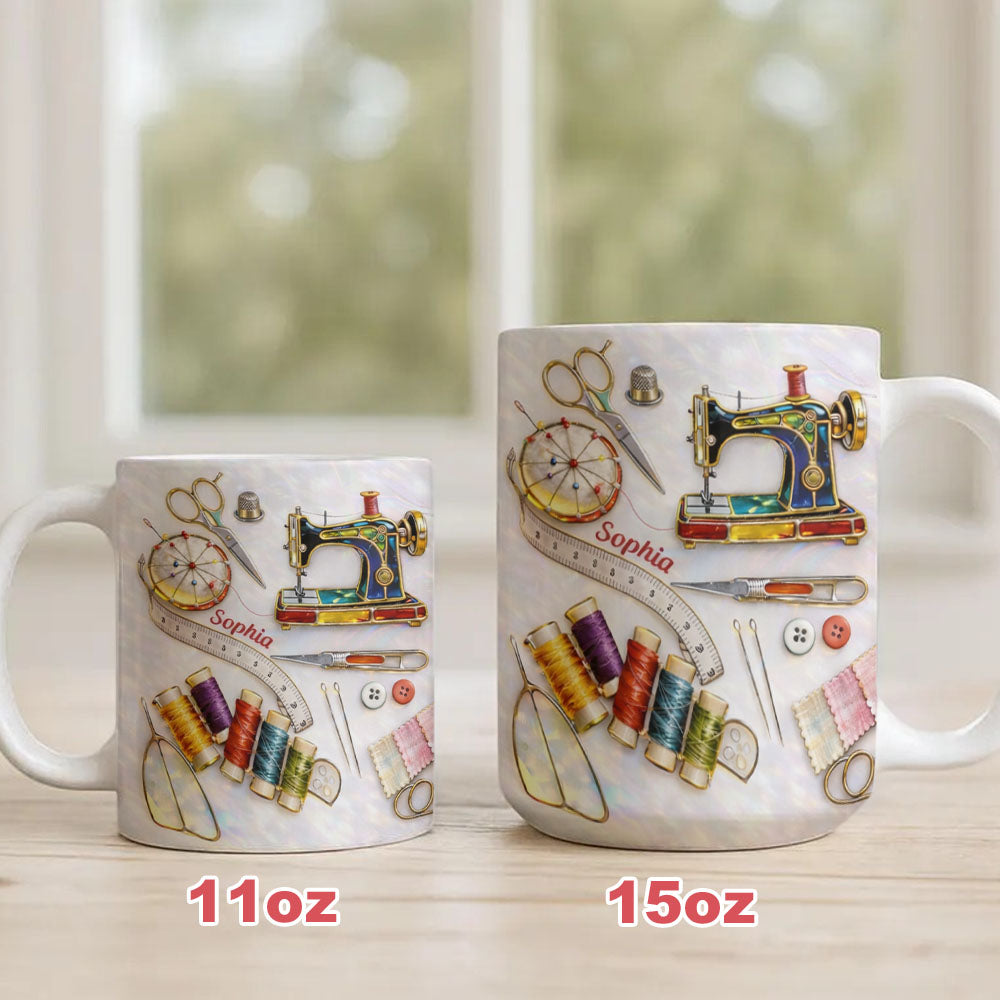 Custom Vintage Sewing Machine Coffee Cup, Gifts for Seamstresses & Crafters - Personalized Sewing Mug-Myprintsy