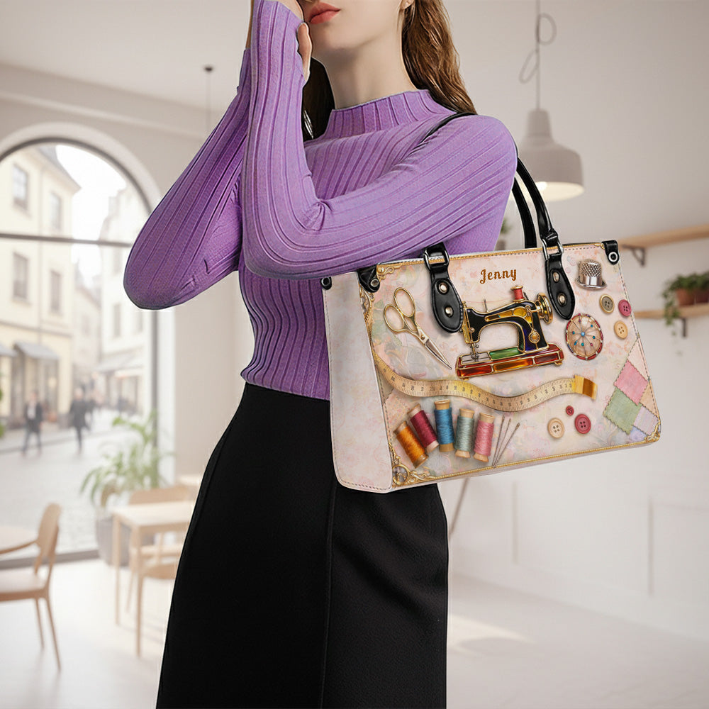 Custom Vintage Sewing Machine Purse - Gifts for Seamstresses & Crafters - Personalized Tote Bag and Wallet Set-Myprintsy