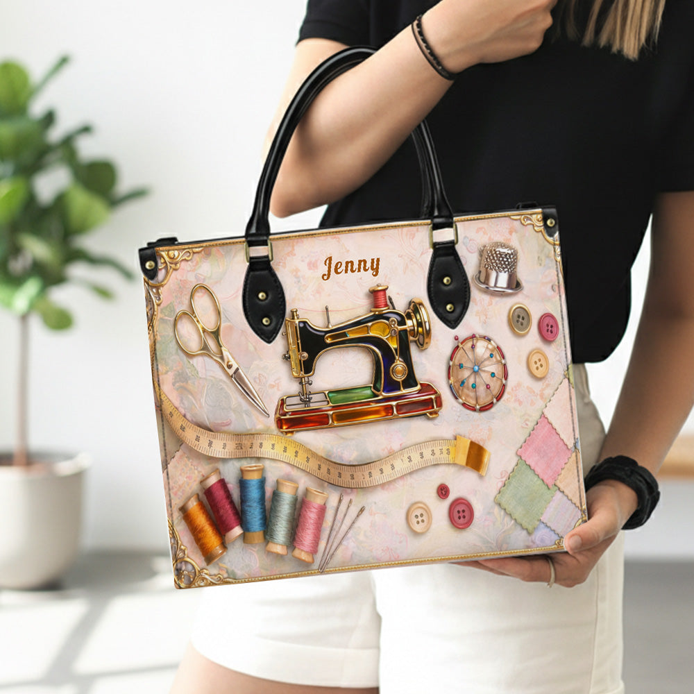 Custom Vintage Sewing Machine Purse - Gifts for Seamstresses & Crafters - Personalized Tote Bag and Wallet Set-Myprintsy