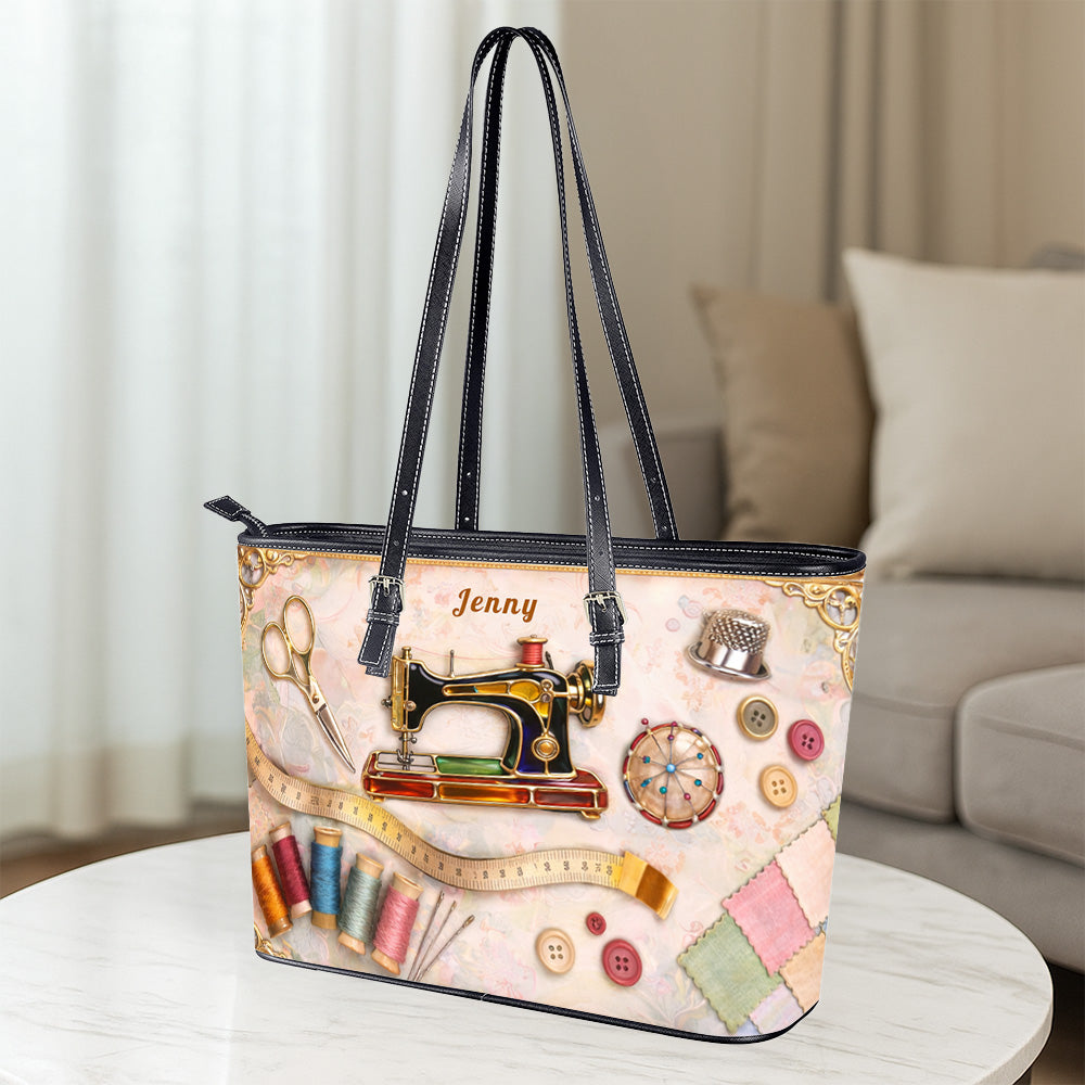 Custom Vintage Sewing Machine Purse - Gifts for Seamstresses & Crafters - Personalized Tote Bag and Wallet Set-Myprintsy