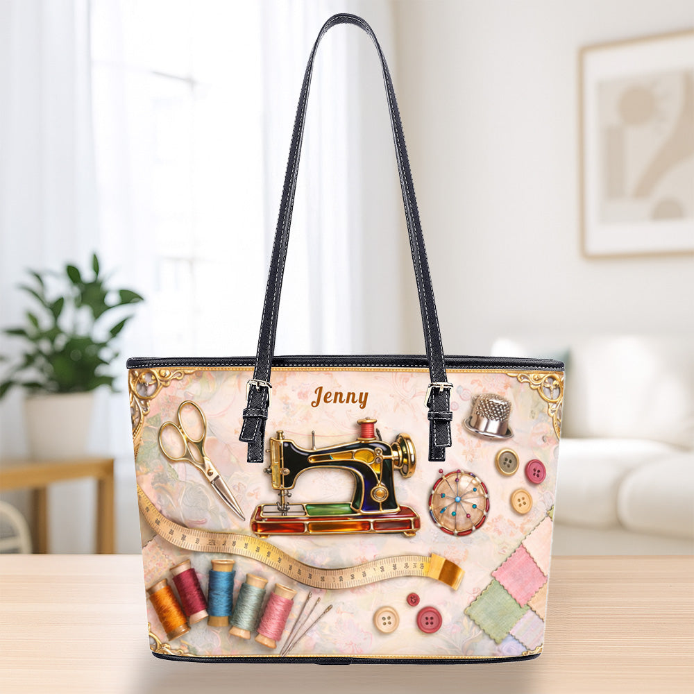 Custom Vintage Sewing Machine Purse - Gifts for Seamstresses & Crafters - Personalized Tote Bag and Wallet Set-Myprintsy