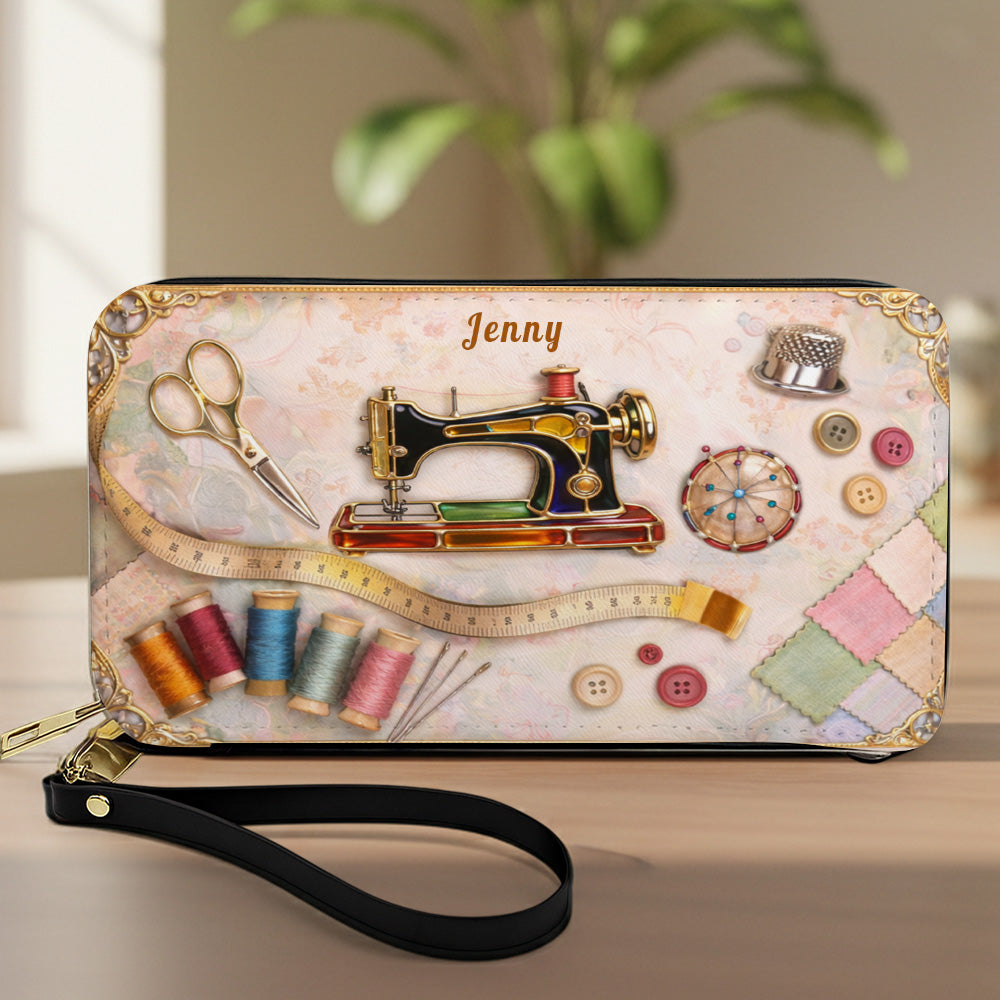 Custom Vintage Sewing Machine Purse - Gifts for Seamstresses & Crafters - Personalized Tote Bag and Wallet Set-Myprintsy