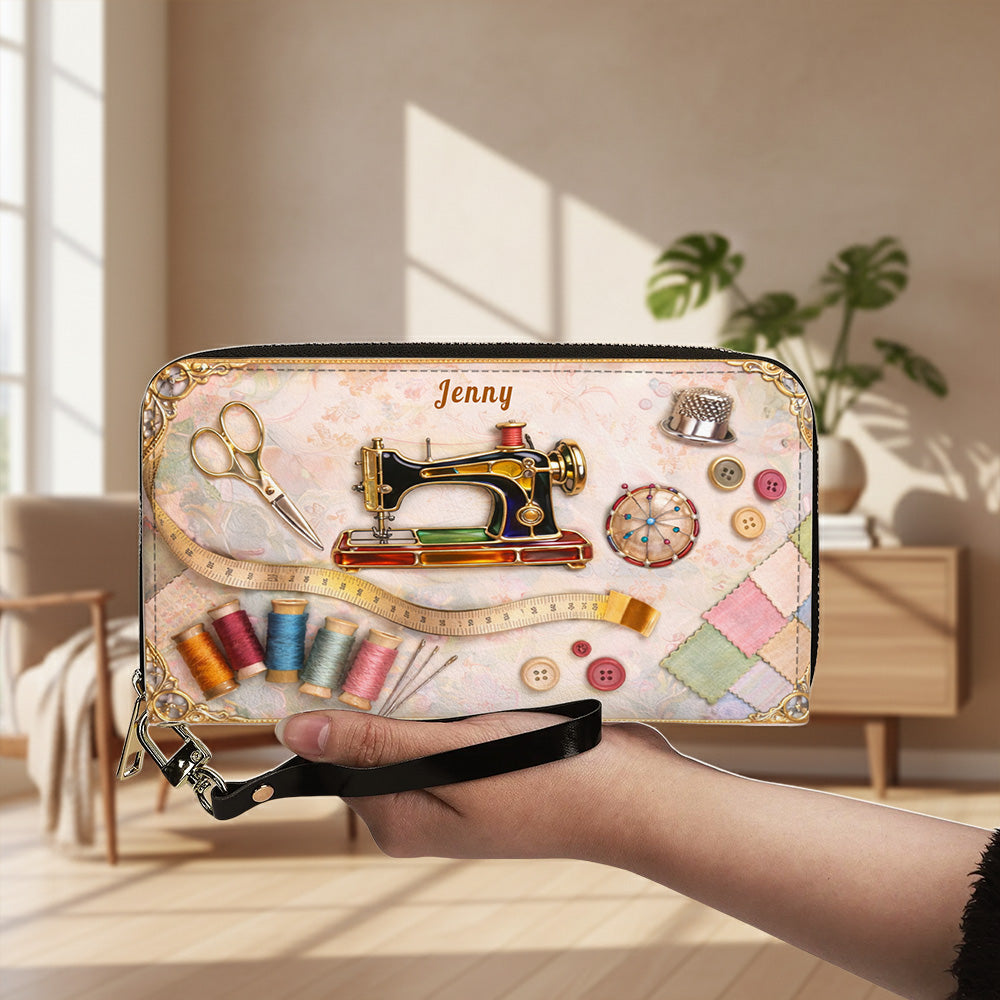 Custom Vintage Sewing Machine Purse - Gifts for Seamstresses & Crafters - Personalized Tote Bag and Wallet Set-Myprintsy
