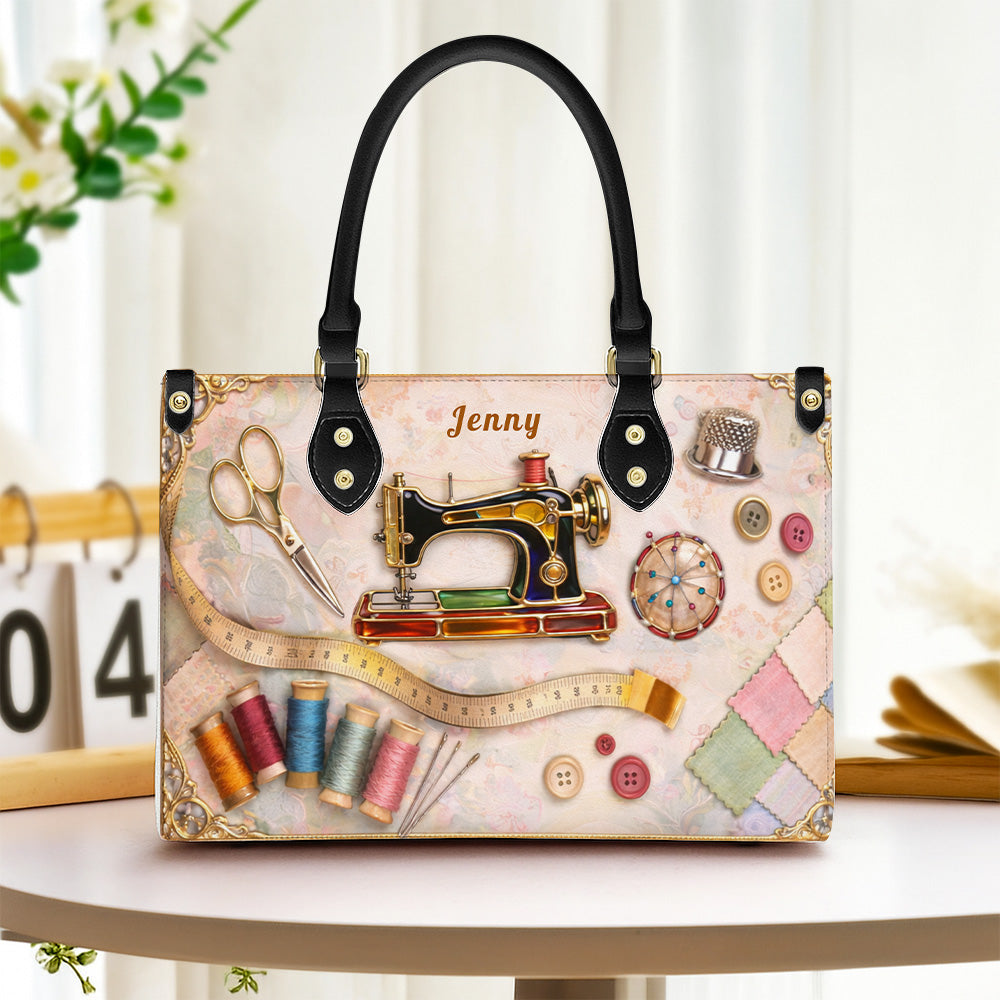 Custom Vintage Sewing Machine Purse - Gifts for Seamstresses & Crafters - Personalized Tote Bag and Wallet Set-Myprintsy