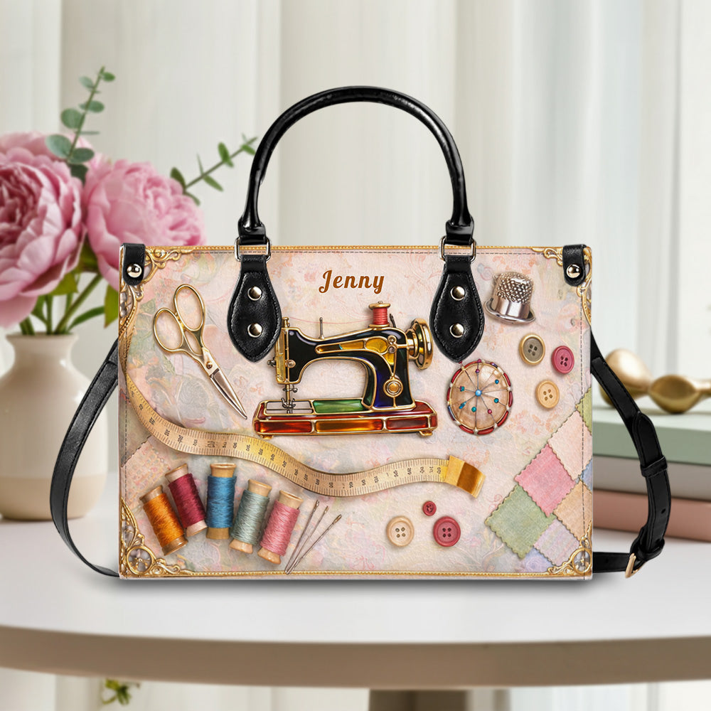 Custom Vintage Sewing Machine Purse - Gifts for Seamstresses & Crafters - Personalized Tote Bag and Wallet Set-Myprintsy