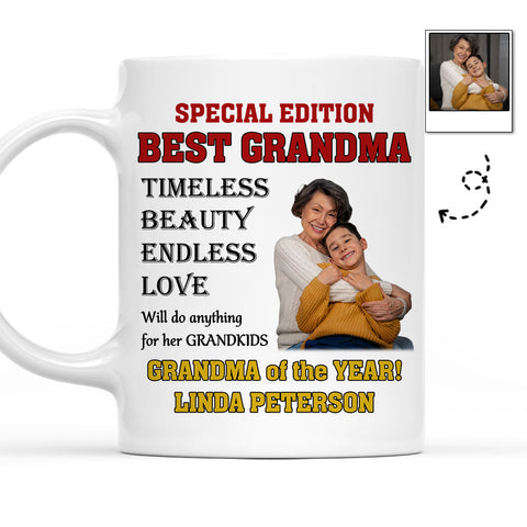 Special Edition Best Grandma Of The Year - Personalized Megazine Mug