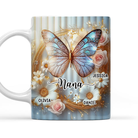 Grandma And Grandkids Beautiful - Personalized 3D Mug