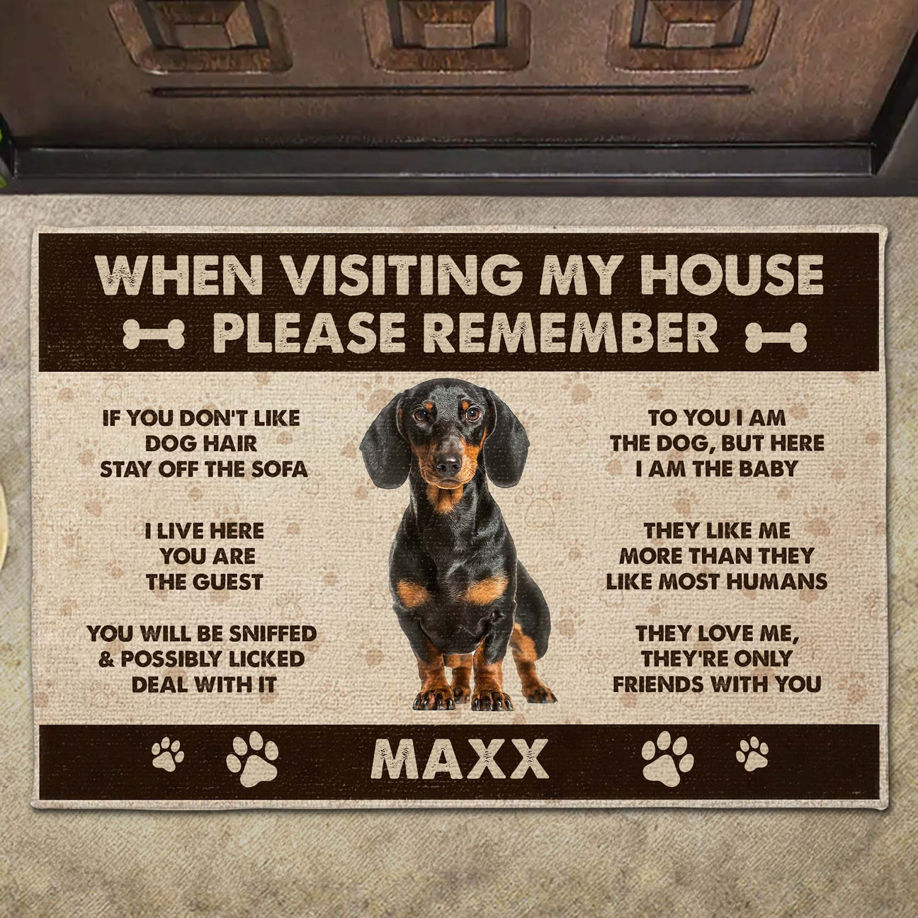 When Visiting My House Please Remember - Personalized Doormat - Gift For Dog Owners