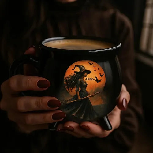 Halloween Witch - Personalized Cauldron Coffee Mug