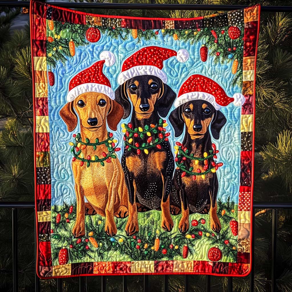 Dachshund Delights Quilted Blanket VTQ-Myprintsy