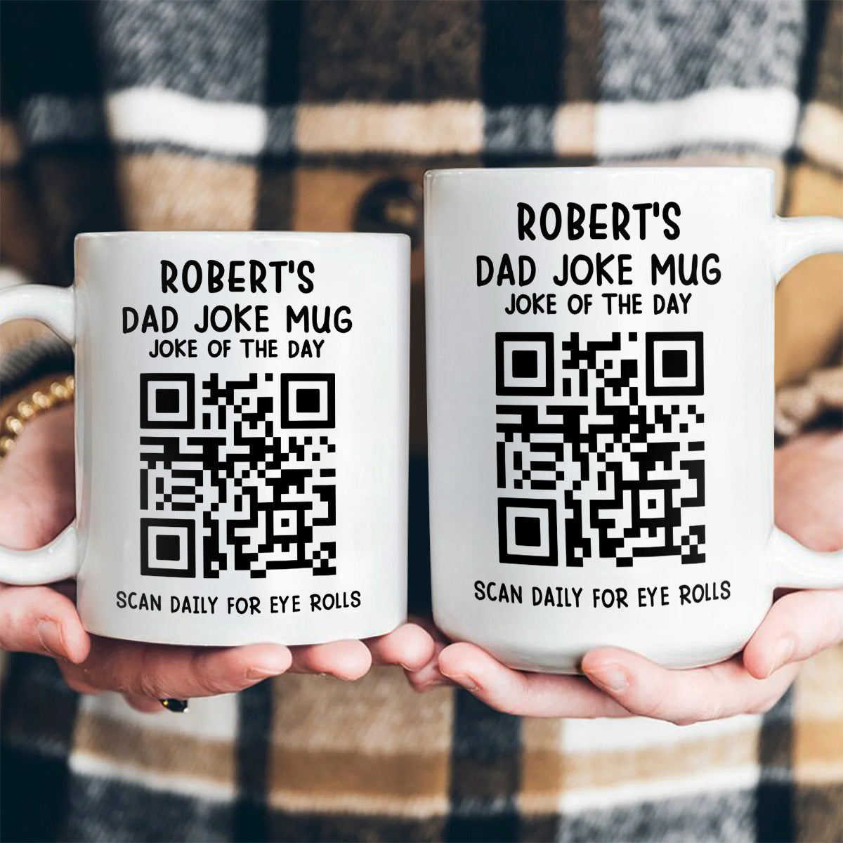 Dad Joke Every Day Interactive QR Funny - Personalized Coffee Mug-Myprintsy